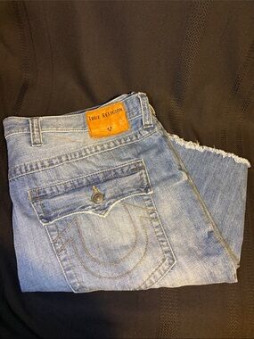 True Religion Men's Light Wash Jean Shorts